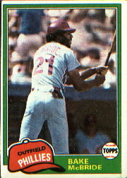 1981 Topps Baseball Cards      090      Bake McBride